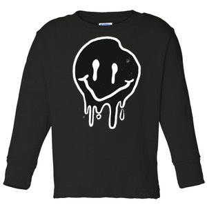 Melting Black And White Smile Face Toddler Long Sleeve Shirt