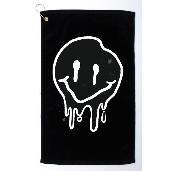 Melting Black And White Smile Face Golf Towel