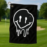 Melting Black And White Smile Face Golf Towel