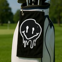 Melting Black And White Smile Face Golf Towel
