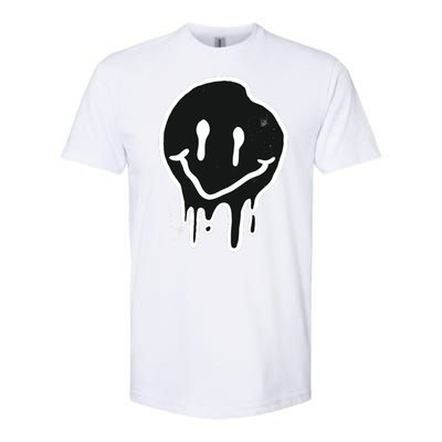 Melting Black And White Smile Face Softstyle® CVC T-Shirt