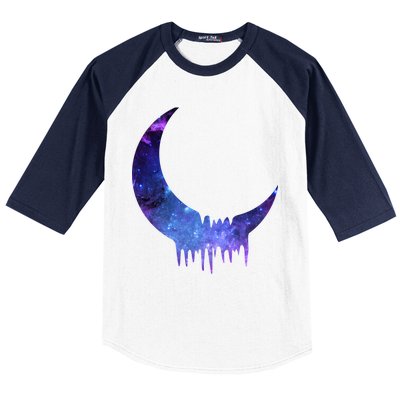 Melting Moon  Baseball Sleeve Shirt