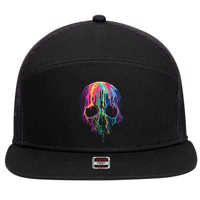 Melting Skull 7 Panel Mesh Trucker Snapback Hat