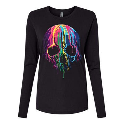 Melting Skull Womens Cotton Relaxed Long Sleeve T-Shirt