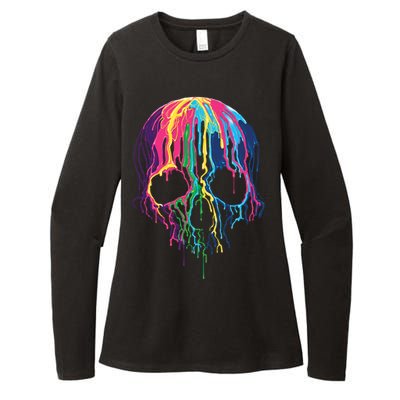 Melting Skull Womens CVC Long Sleeve Shirt