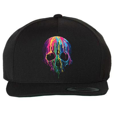 Melting Skull Wool Snapback Cap