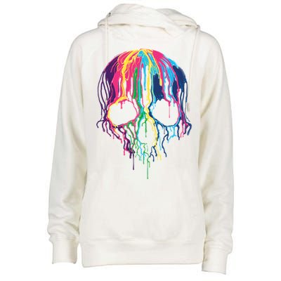 Melting Skull Womens Funnel Neck Pullover Hood