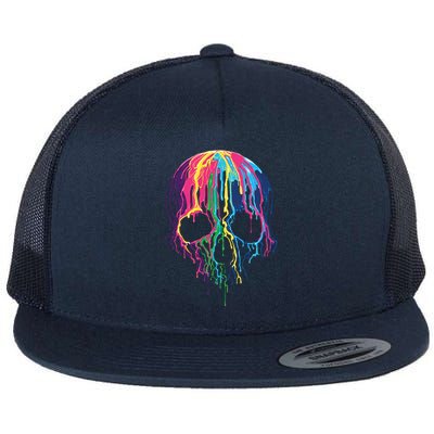 Melting Skull Flat Bill Trucker Hat