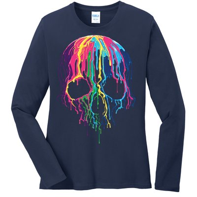 Melting Skull Ladies Long Sleeve Shirt