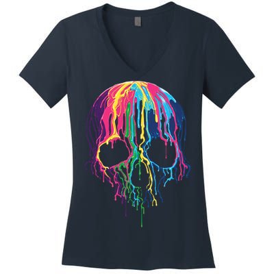 Melting Skull Women's V-Neck T-Shirt