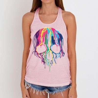 Melting Skull Women's Knotted Racerback Tank