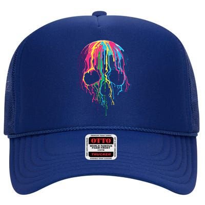 Melting Skull High Crown Mesh Back Trucker Hat