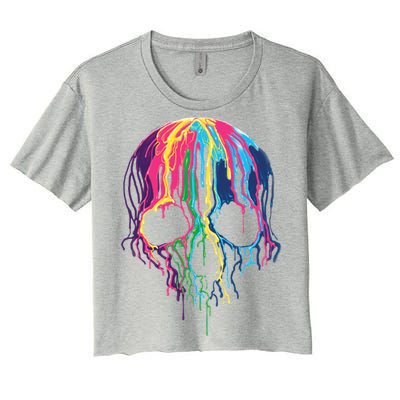 Melting Skull Women's Crop Top Tee