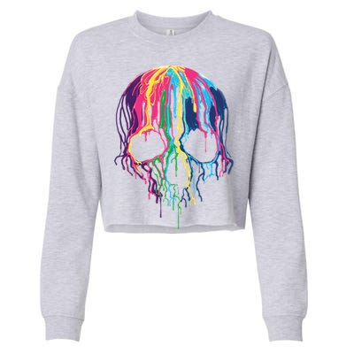 Melting Skull Cropped Pullover Crew