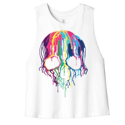 Melting Skull Women's Racerback Cropped Tank