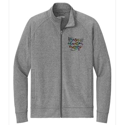 Music Education Matters Music Teacher Appreciation Women Stretch Full-Zip Cadet Jacket