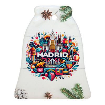 Madrid Espana Madrid Spain Sport Club Ceramic Bell Ornament