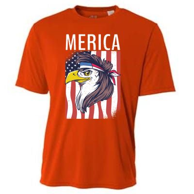 Merica Eagle Mullets 80s Hairstyle Pride Gift Cooling Performance Crew T-Shirt