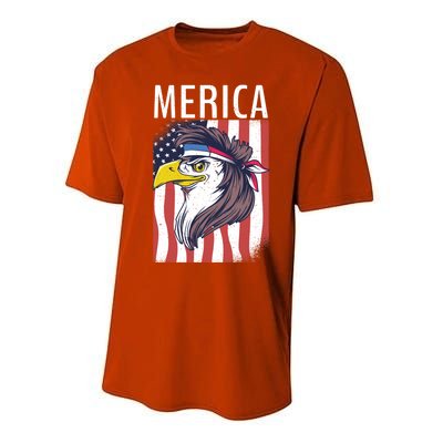 Merica Eagle Mullets 80s Hairstyle Pride Gift Performance Sprint T-Shirt