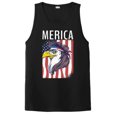 Merica Eagle Mullets 80s Hairstyle Pride Gift PosiCharge Competitor Tank