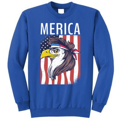 Merica Eagle Mullets 80s Hairstyle Pride Gift Sweatshirt