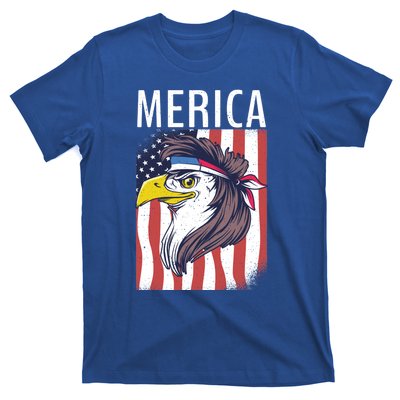 Merica Eagle Mullets 80s Hairstyle Pride Gift T-Shirt