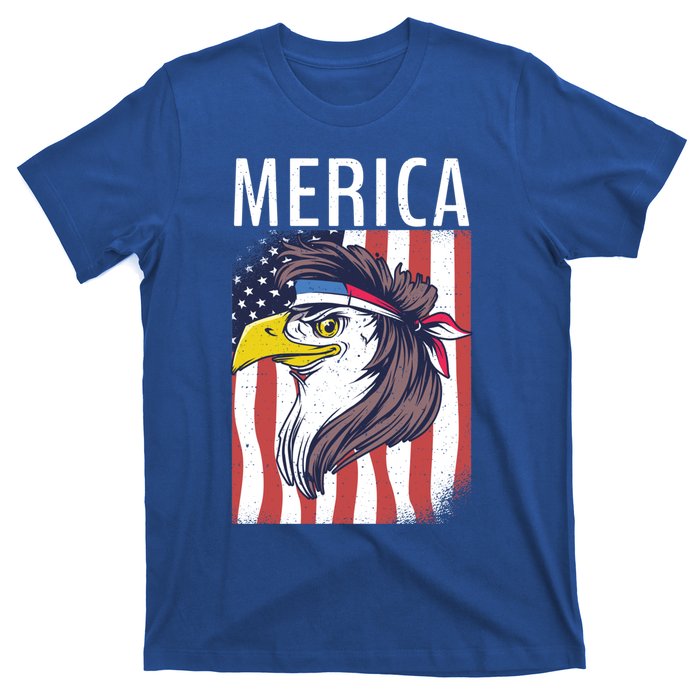 Merica Eagle Mullets 80s Hairstyle Pride Gift T-Shirt