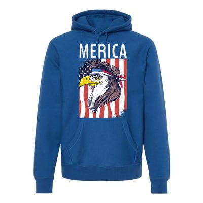 Merica Eagle Mullets 80s Hairstyle Pride Gift Premium Hoodie