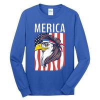 Merica Eagle Mullets 80s Hairstyle Pride Gift Tall Long Sleeve T-Shirt