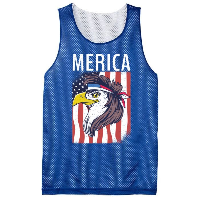 Merica Eagle Mullets 80s Hairstyle Pride Gift Mesh Reversible Basketball Jersey Tank