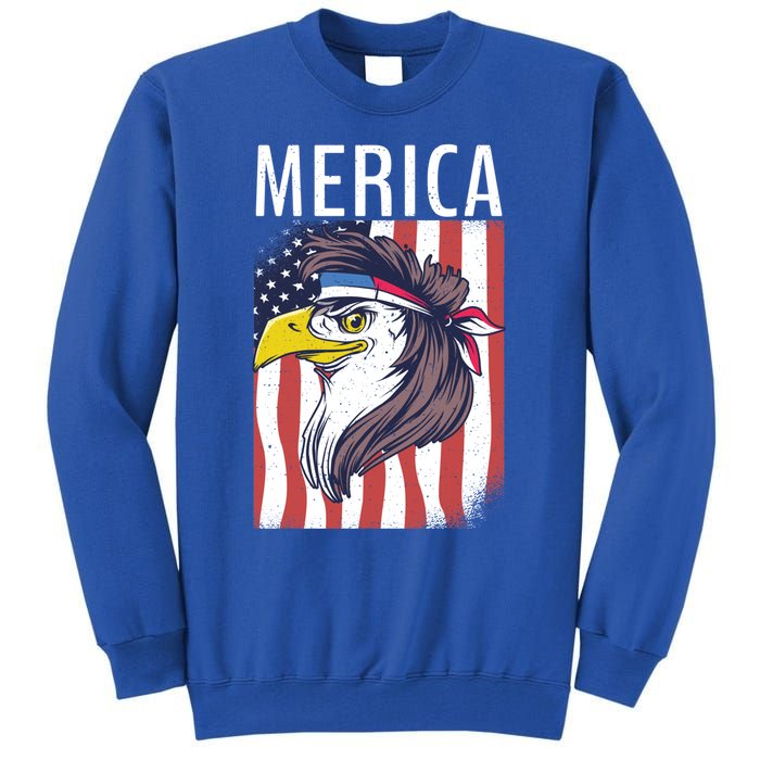 Merica Eagle Mullets 80s Hairstyle Pride Gift Tall Sweatshirt