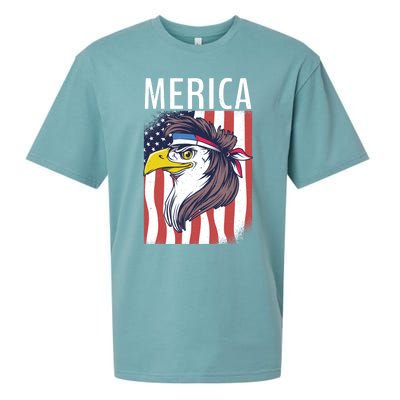 Merica Eagle Mullets 80s Hairstyle Pride Gift Sueded Cloud Jersey T-Shirt