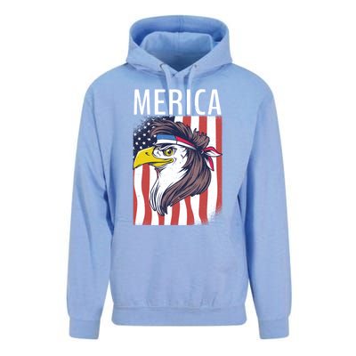 Merica Eagle Mullets 80s Hairstyle Pride Gift Unisex Surf Hoodie