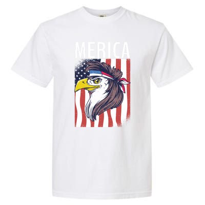 Merica Eagle Mullets 80s Hairstyle Pride Gift Garment-Dyed Heavyweight T-Shirt