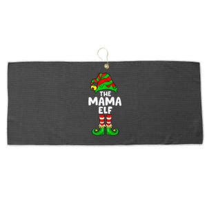 Mama Elf Matching Family Christmas Party  Pajamas Large Microfiber Waffle Golf Towel