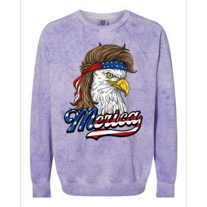 Merica Eagle Mullet 4th Of July American Flag Gift Colorblast Crewneck Sweatshirt