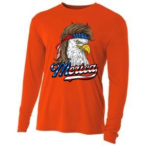 Merica Eagle Mullet 4th Of July American Flag Gift Cooling Performance Long Sleeve Crew