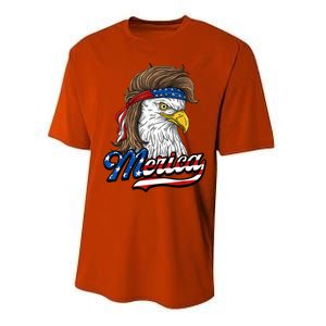 Merica Eagle Mullet 4th Of July American Flag Gift Performance Sprint T-Shirt