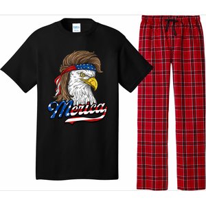 Merica Eagle Mullet 4th Of July American Flag Gift Pajama Set