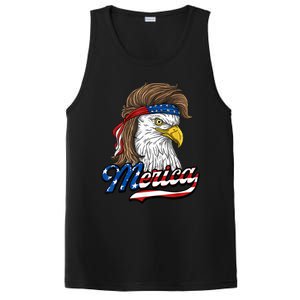 Merica Eagle Mullet 4th Of July American Flag Gift PosiCharge Competitor Tank