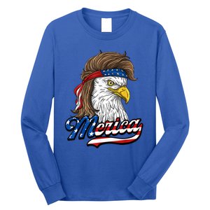 Merica Eagle Mullet 4th Of July American Flag Gift Long Sleeve Shirt