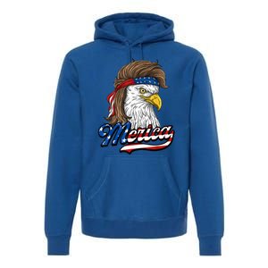 Merica Eagle Mullet 4th Of July American Flag Gift Premium Hoodie