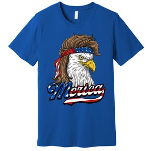 Merica Eagle Mullet 4th Of July American Flag Gift Premium T-Shirt