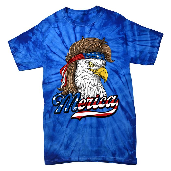 Merica Eagle Mullet 4th Of July American Flag Gift Tie-Dye T-Shirt