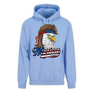 Merica Eagle Mullet 4th Of July American Flag Gift Unisex Surf Hoodie