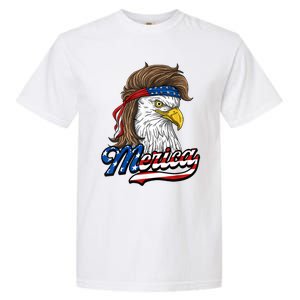 Merica Eagle Mullet 4th Of July American Flag Gift Garment-Dyed Heavyweight T-Shirt