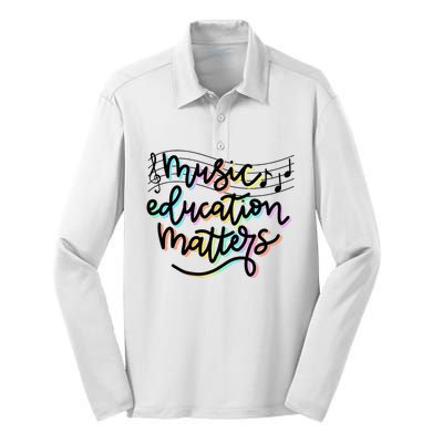 Music Education Matters Music Teacher Appreciation Silk Touch Performance Long Sleeve Polo