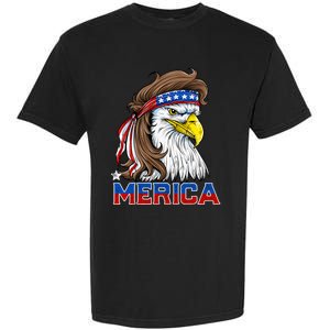 Merica Eagle Mullet 4th Of July American Flag Usa Garment-Dyed Heavyweight T-Shirt