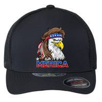 Merica Eagle Mullet 4th Of July American Flag Usa Flexfit Unipanel Trucker Cap