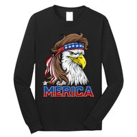 Merica Eagle Mullet 4th Of July American Flag Usa Long Sleeve Shirt